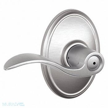 SCHLAGE RESIDENTIAL Door Lever Lockset Satin Chrome Privacy, 457H99