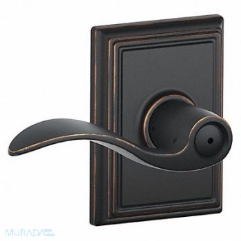 SCHLAGE RESIDENTIAL Lever Lockset Antique Bronze Privacy, 457J01
