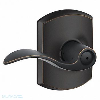 SCHLAGE RESIDENTIAL Lever Lockset Antique Bronze Privacy, 457J06