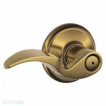 SCHLAGE RESIDENTIAL Door Lever Lockset Antique Brass Privacy, 457J09