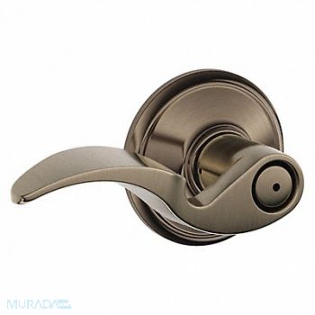 SCHLAGE RESIDENTIAL Lever Lockset Antique Nickel Privacy, 457J12