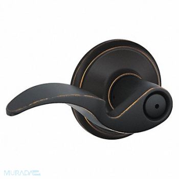 SCHLAGE RESIDENTIAL Lever Lockset Antique Bronze Privacy, 457J14