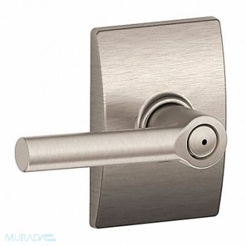 SCHLAGE RESIDENTIAL Door Lever Lockset Satin Nickel Privacy, 457J25