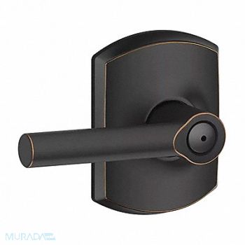 SCHLAGE RESIDENTIAL Lever Lockset Antique Bronze Privacy, 457J33