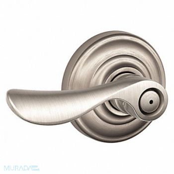 SCHLAGE RESIDENTIAL Door Lever Lockset Satin Nickel Privacy, 457J40