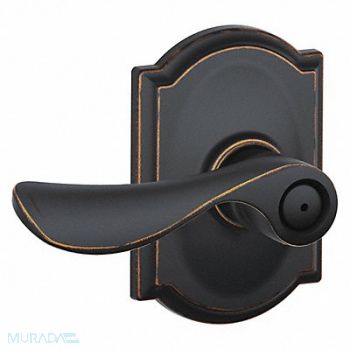 SCHLAGE RESIDENTIAL Lever Lockset Antique Bronze Privacy, 457J50