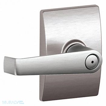 SCHLAGE RESIDENTIAL Door Lever Lockset Satin Chrome Privacy, 457J74