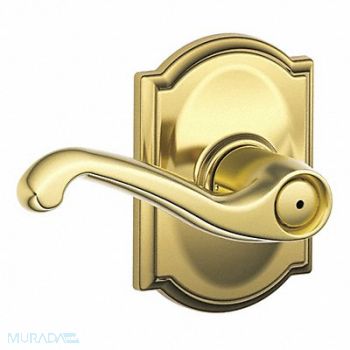 SCHLAGE RESIDENTIAL Door Lever Lockset Bright Brass Privacy, 457J78
