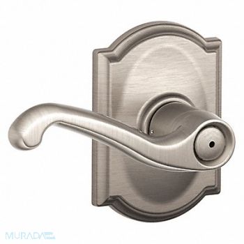 SCHLAGE RESIDENTIAL Door Lever Lockset Satin Nickel Privacy, 457J89