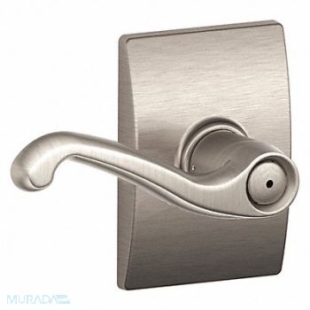 SCHLAGE RESIDENTIAL Door Lever Lockset Satin Nickel Privacy, 457J90