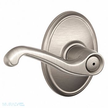 SCHLAGE RESIDENTIAL Door Lever Lockset Satin Nickel Privacy, 457J91
