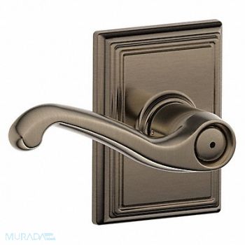 SCHLAGE RESIDENTIAL Lever Lockset Antique Nickel Privacy, 457J92