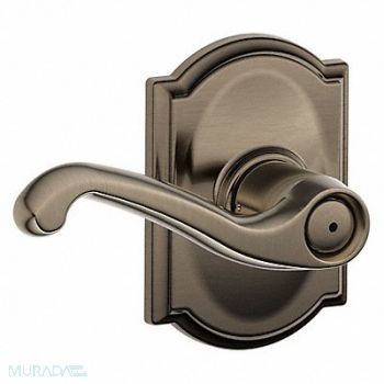 SCHLAGE RESIDENTIAL Lever Lockset Antique Nickel Privacy, 457J93