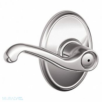 SCHLAGE RESIDENTIAL Door Lever Lockset Bright Chrome Privacy, 457J97