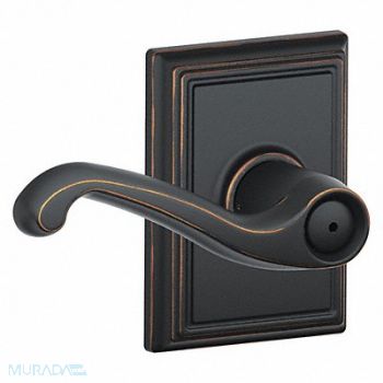 SCHLAGE RESIDENTIAL Lever Lockset Antique Bronze Privacy, 457J99