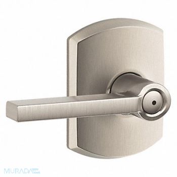 SCHLAGE RESIDENTIAL Door Lever Lockset Satin Nickel Privacy, 457K08