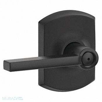 SCHLAGE RESIDENTIAL Lever Lockset Black Powder Coat Privacy, 457K10