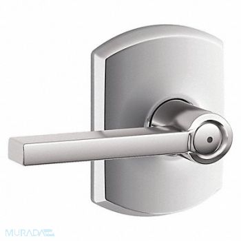 SCHLAGE RESIDENTIAL Door Lever Lockset Bright Chrome Privacy, 457K12