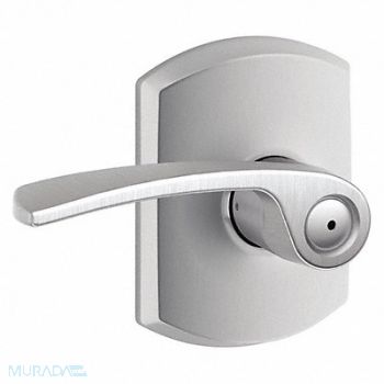 SCHLAGE RESIDENTIAL Door Lever Lockset Satin Chrome Privacy, 457K19