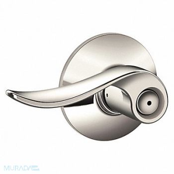 SCHLAGE RESIDENTIAL Door Lever Lockset Bright Nickel Privacy, 457K21