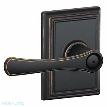 SCHLAGE RESIDENTIAL Lever Lockset Antique Bronze Privacy, 457K30