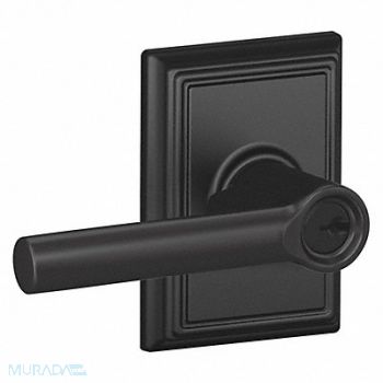 SCHLAGE RESIDENTIAL Lever Lockset Black Powder Coat Entrance, 457K35