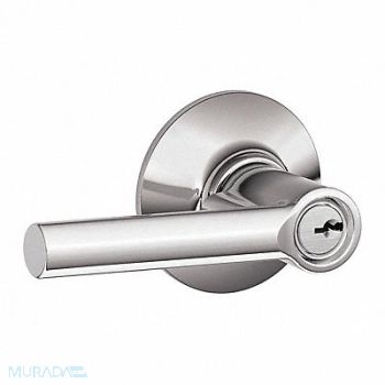 SCHLAGE RESIDENTIAL Lever Lockset Bright Chrome Entrance, 457K37