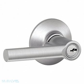 SCHLAGE RESIDENTIAL Door Lever Lockset Satin Chrome Entrance, 457K38
