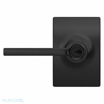 SCHLAGE RESIDENTIAL Lever Lockset Black Powder Coat Entrance, 457K42