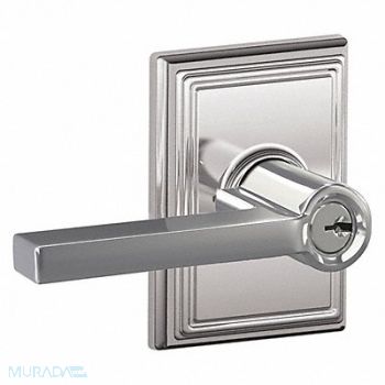 SCHLAGE RESIDENTIAL Lever Lockset Bright Chrome Entrance, 457K43