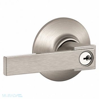 SCHLAGE RESIDENTIAL Door Lever Lockset Satin Nickel Entrance, 457K47