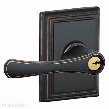 SCHLAGE RESIDENTIAL Lever Lockset Antique Bronze Entrance, 457K49
