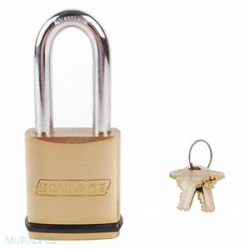 SCHLAGE Keyed Padlock 3/4 Rectangle Gold, 457K73