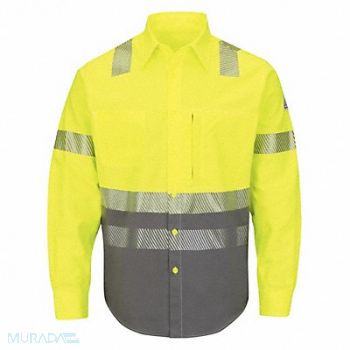 VF IMAGEWEAR J6794 Flame-Resistant Collared Shirt L Yl/Gy, 458L60