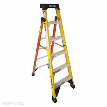 WERNER Stepladder 375 lb Load Cap. Fiberglass, 458R93