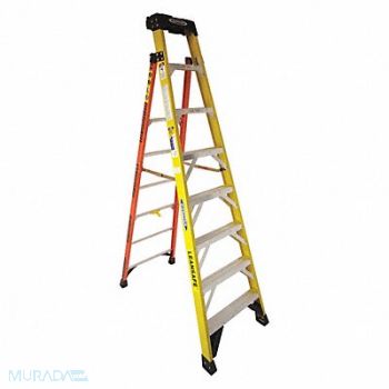 WERNER Stepladder 375 lb Load Cap. Fiberglass, 458R94