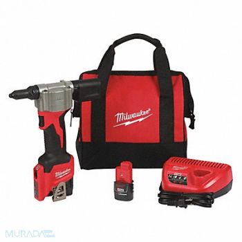 MILWAUKEE Rivet Tool 2000 lb Pulling Force 12VDC, 458T33