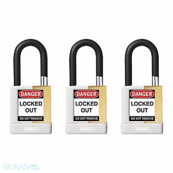 ABUS Keyed Padlock 3/4 W x1-1/2 H Shackle PK3, 459U86