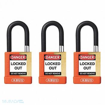 ABUS Keyed Padlock 3/4 W x1-1/2 H Shackle PK3, 459U85