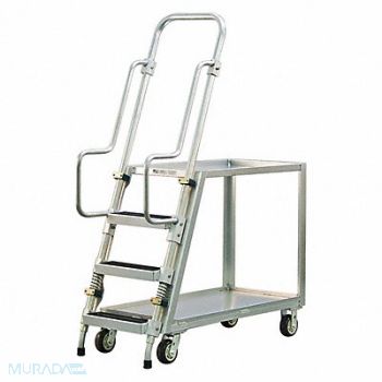 GRAINGER APPROVED Ladder Cart 2 Shelves 800 lb Ld Cap., 459V60