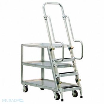 GRAINGER APPROVED Ladder Cart 3 Shelves 800 lb Ld Cap., 459V61