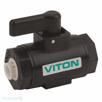 BANJO Ball Valve Polypropylene 1/4in Port Vton, 45AM58