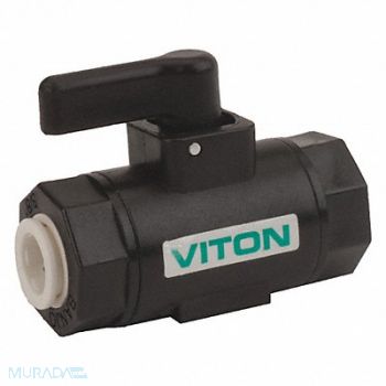 BANJO Ball Valve Polypropylene 3/8in Port Vton, 45AM59