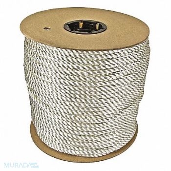 GRAINGER APPROVED Rope 600ft Wht 1430lb. Nylon, 45AV70