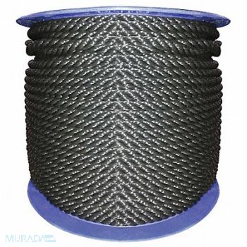 GRAINGER APPROVED Rope 600ft Blk 215lb. Polyprpylne, 45AU98