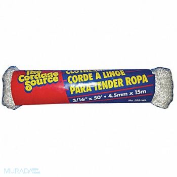GRAINGER APPROVED Rope 50ft Wht 20lb. Polyester, 45AV18