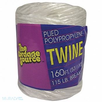 GRAINGER APPROVED Rope 160ft White 20lb. Polyprpylne, 45AV20