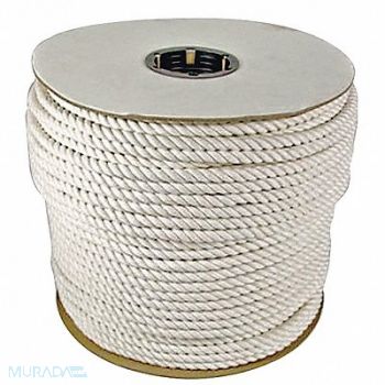 GRAINGER APPROVED Rope 600ft Wht 5/8 in Dia Cotton, 45AV43
