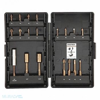 VEGA INDUSTRIES INC. Screwdriver Bit Set 19 Pieces 1/4 Shank, 45AW50