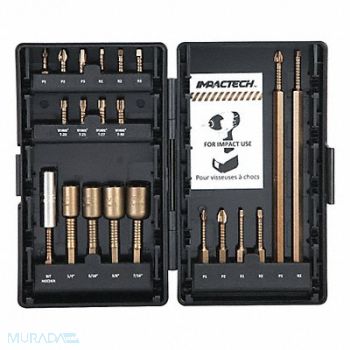 VEGA INDUSTRIES INC. Screwdriver Bit Set 21 Pieces 1/4 Shank, 45AW51
